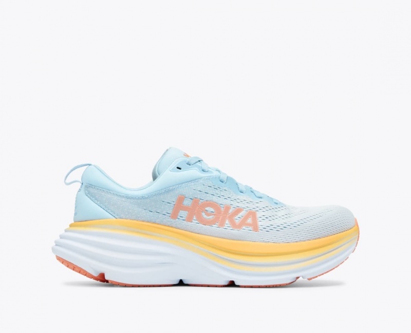 HOKA Bondi 8 Women\'s Running Shoes Light Blue | 613928BER