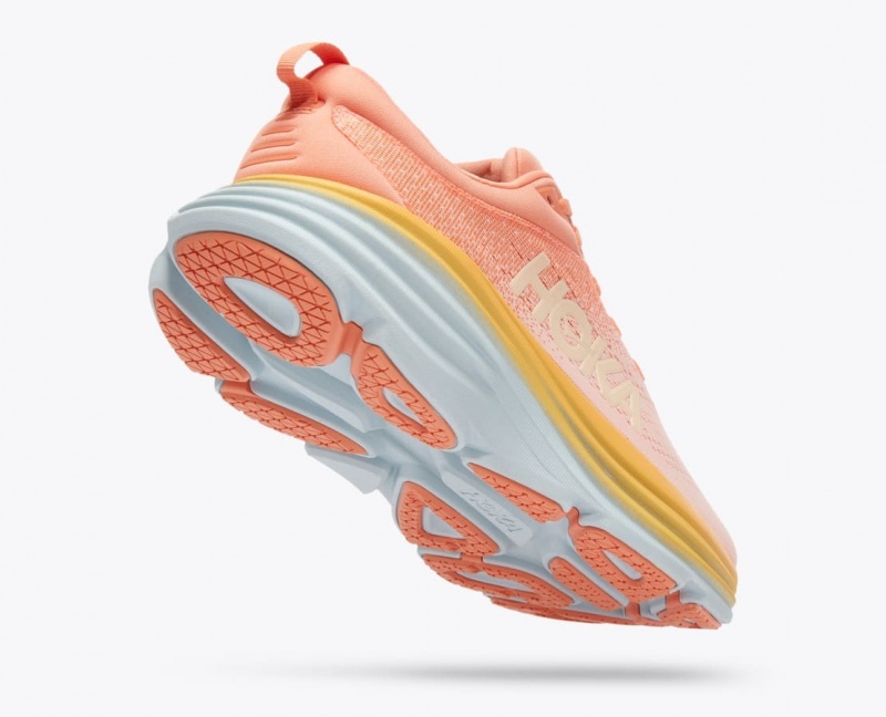 HOKA Bondi 8 Women's Running Shoes Light Coral | 503197UFR