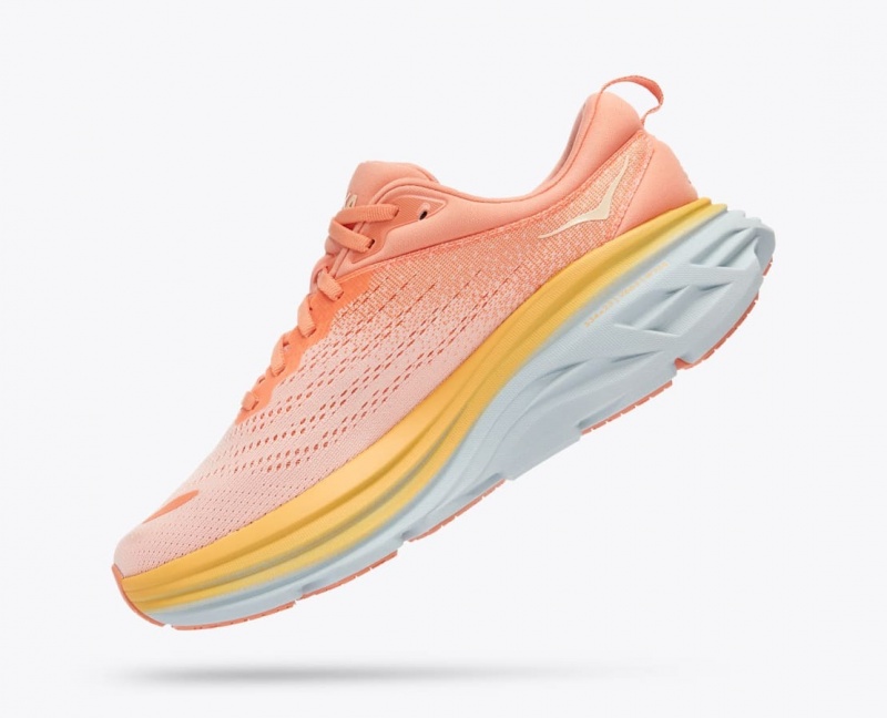 HOKA Bondi 8 Women's Running Shoes Light Coral | 503197UFR