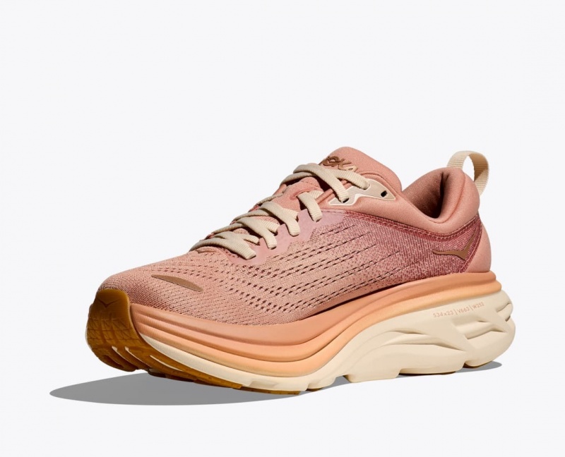 HOKA Bondi 8 Women's Running Shoes Rose Gold | 972618JZG