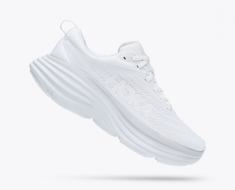 HOKA Bondi 8 Women's Running Shoes White | 542106XKC