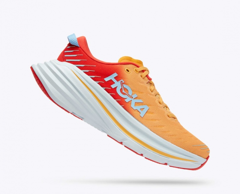 HOKA Bondi X Men's Running Shoes Orange / Red | 516723GLQ