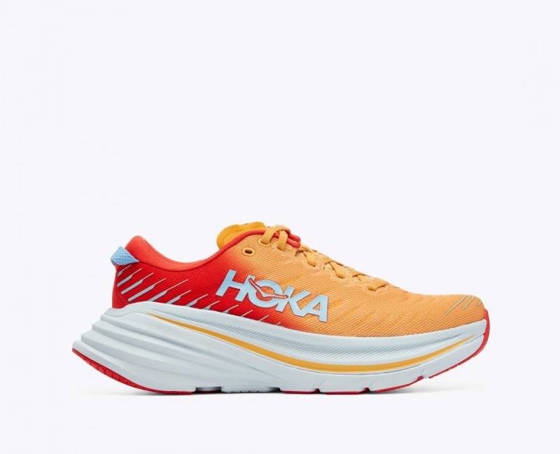 HOKA Bondi X Men\'s Running Shoes Orange / Red | 516723GLQ