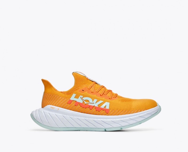 HOKA Carbon X 3 Men\'s Running Shoes Orange / Coral | 605729LDI