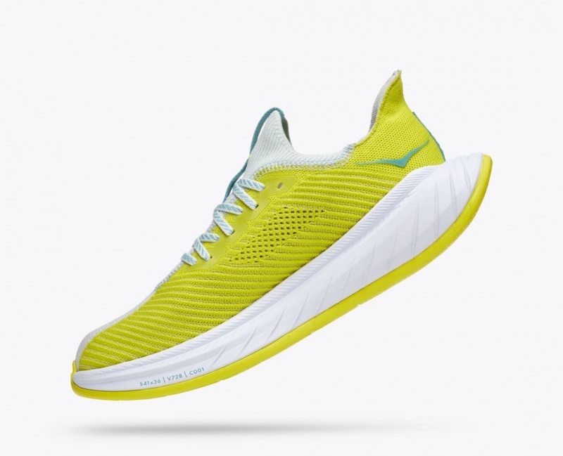 HOKA Carbon X 3 Men's Running Shoes White / Green | 849361QYE