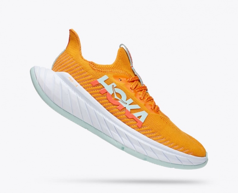 HOKA Carbon X 3 Women's Running Shoes Orange / Coral | 047389JZS