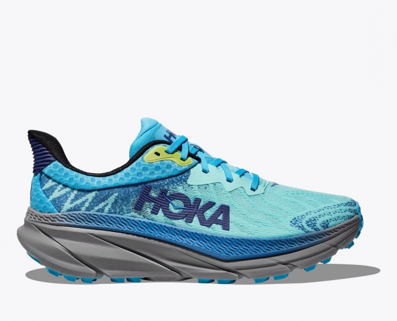 HOKA Challenger 7 Men\'s Trail Running Shoes Turquoise / Blue | 746981FDQ