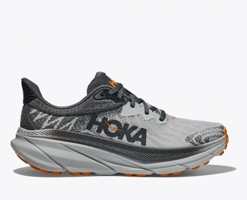 HOKA Challenger 7 Men\'s Trail Running Shoes Grey / Black | 258097ZVY