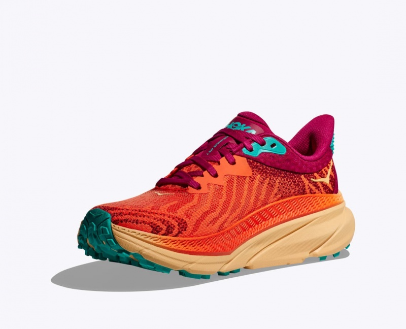 HOKA Challenger 7 Men's Trail Running Shoes Dark Orange / Red | 058671MIR