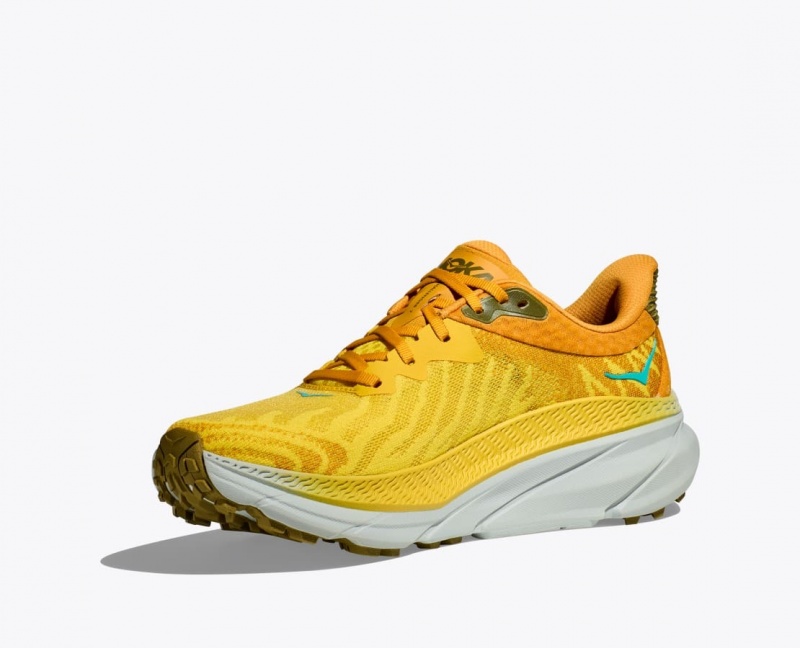 HOKA Challenger 7 Men's Trail Running Shoes Orange / Yellow | 950234ONE