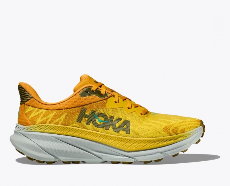 HOKA Challenger 7 Men\'s Trail Running Shoes Orange / Yellow | 950234ONE