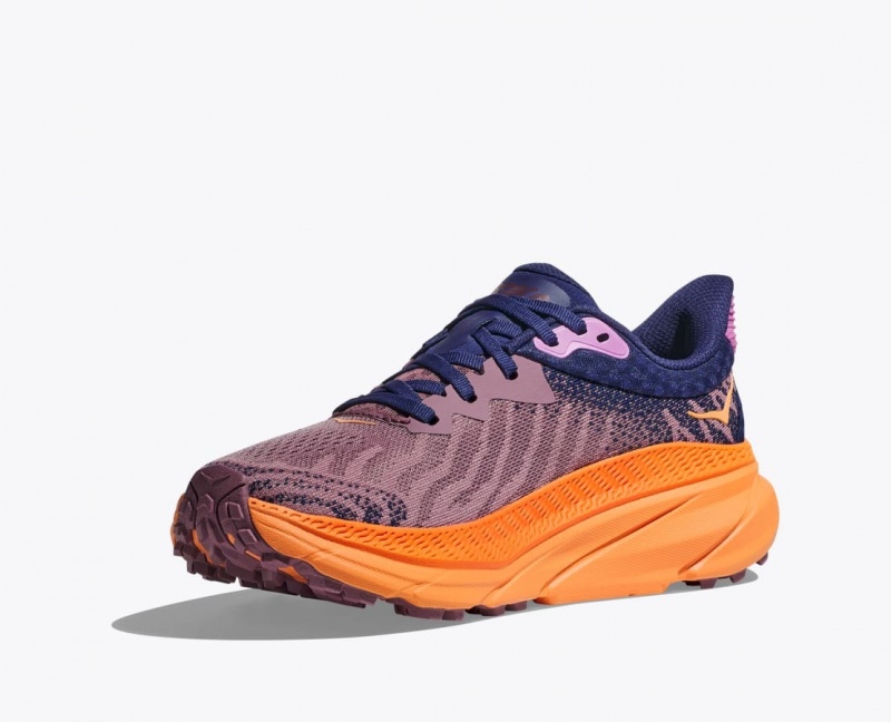 HOKA Challenger 7 Women's Trail Running Shoes Light Purple / Navy | 921538IDO