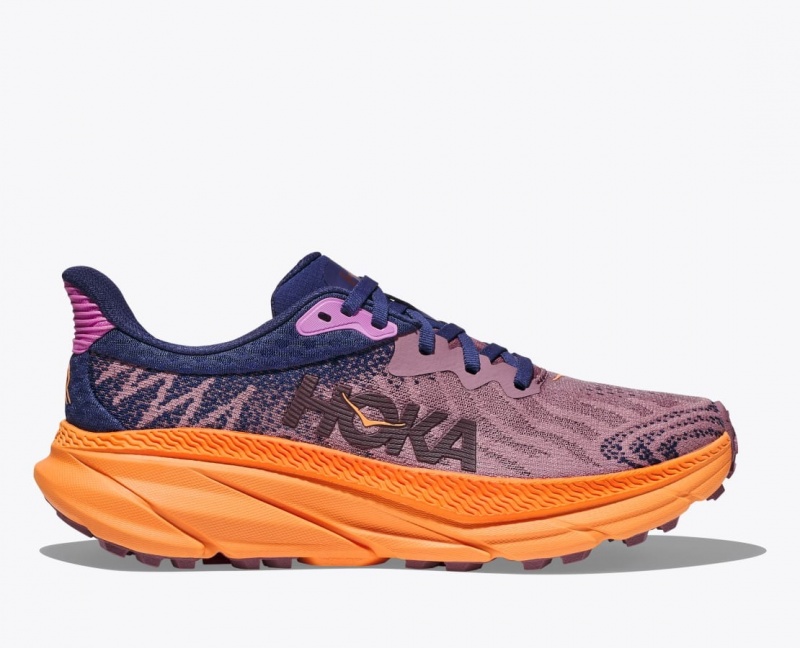 HOKA Challenger 7 Women\'s Trail Running Shoes Light Purple / Navy | 921538IDO