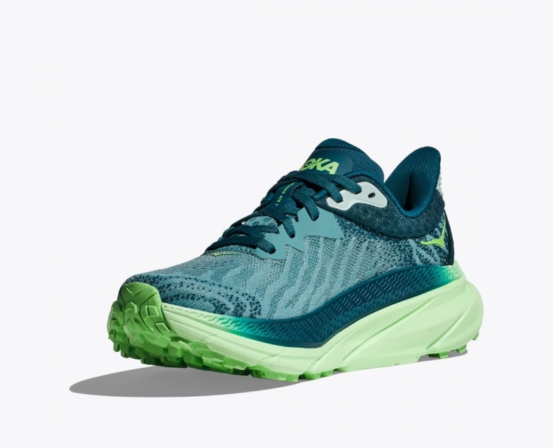 HOKA Challenger 7 Women's Trail Running Shoes Green | 082694CZY