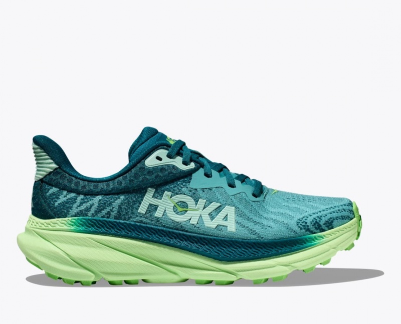 HOKA Challenger 7 Women\'s Trail Running Shoes Green | 082694CZY