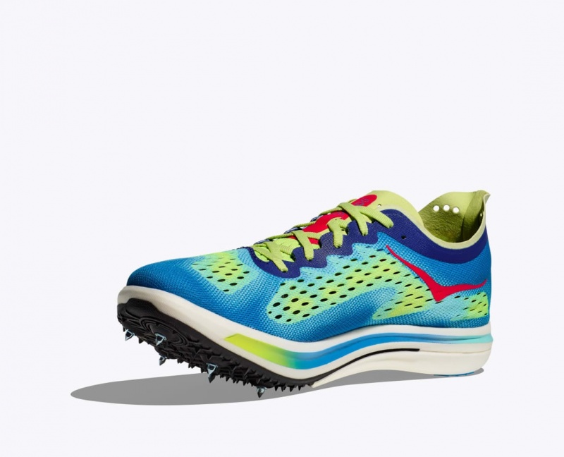 HOKA Cielo FLYX Men's Track Spikes Green / Blue | 763918DCT