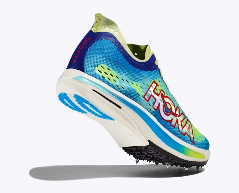 HOKA Cielo FLYX Men's Track Spikes Green / Blue | 763918DCT