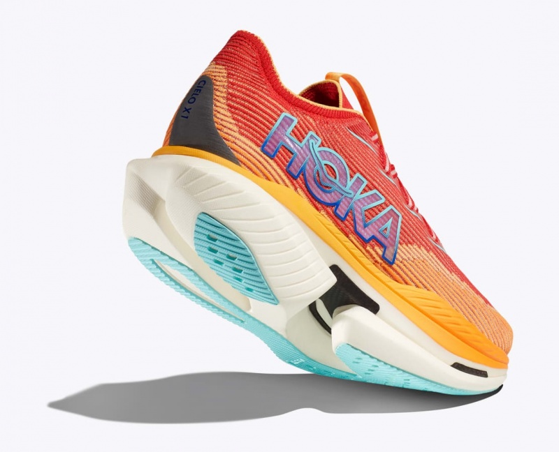 HOKA Cielo X1 Men's Running Shoes Orange / Red | 963128AWT