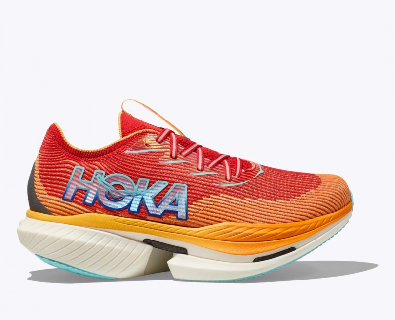 HOKA Cielo X1 Men\'s Running Shoes Orange / Red | 963128AWT