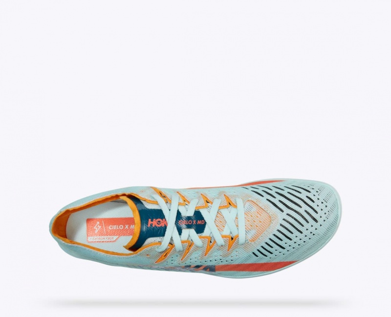 HOKA Cielo X MD Men's Track Spikes Light Turquoise | 546238NYP