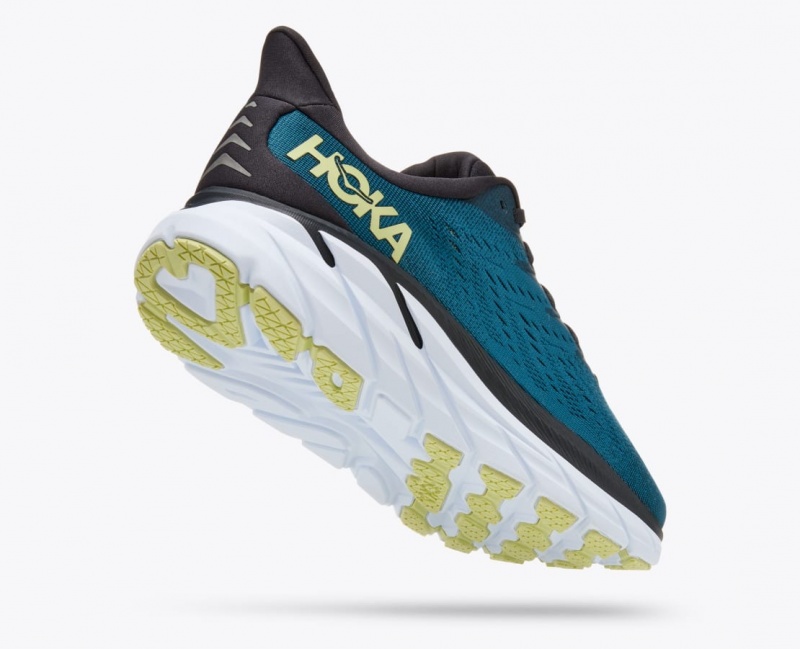 HOKA Clifton 8 Men's Running Shoes Dark Turquoise / Black | 146750CPR