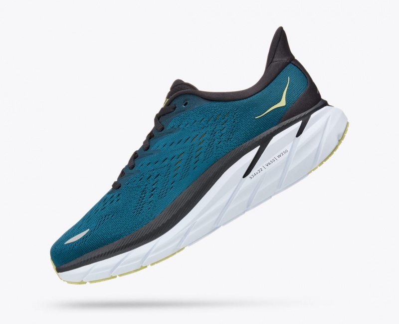 HOKA Clifton 8 Men's Running Shoes Dark Turquoise / Black | 146750CPR