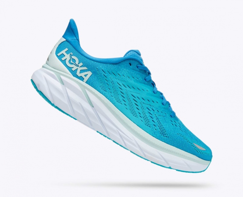 HOKA Clifton 8 Men's Running Shoes Turquoise | 974213ZFP