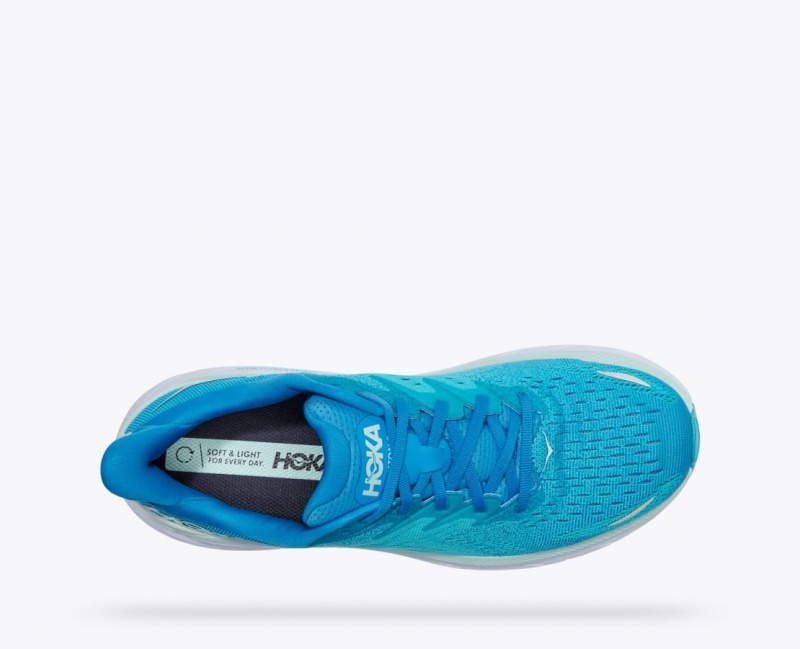 HOKA Clifton 8 Men's Running Shoes Turquoise | 974213ZFP