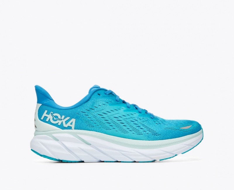 HOKA Clifton 8 Men\'s Running Shoes Turquoise | 974213ZFP