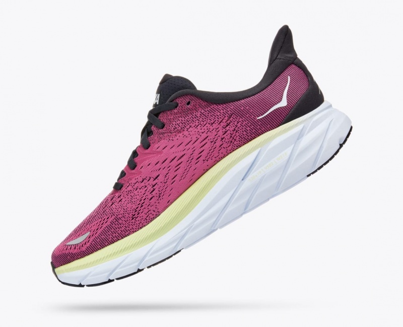 HOKA Clifton 8 Women's Running Shoes Light Burgundy | 156920IJL