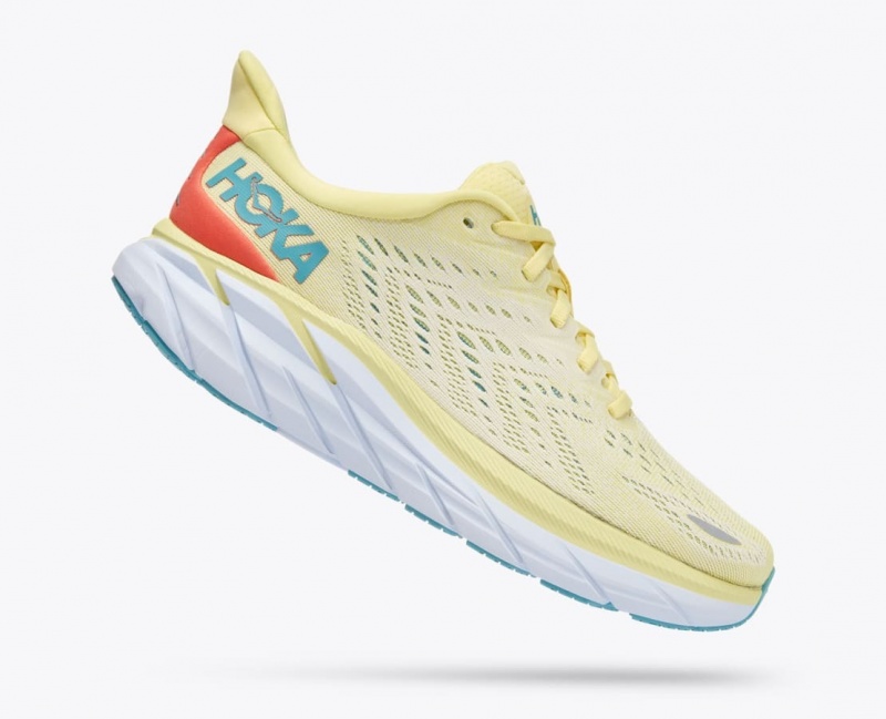 HOKA Clifton 8 Women's Running Shoes Light Yellow | 968240PCN