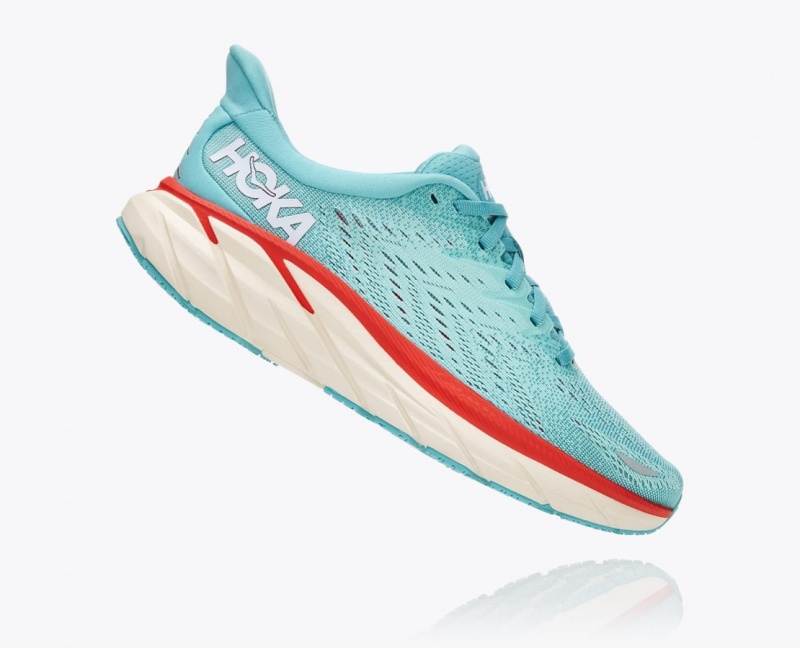 HOKA Clifton 8 Women's Running Shoes Turquoise | 152940OJM