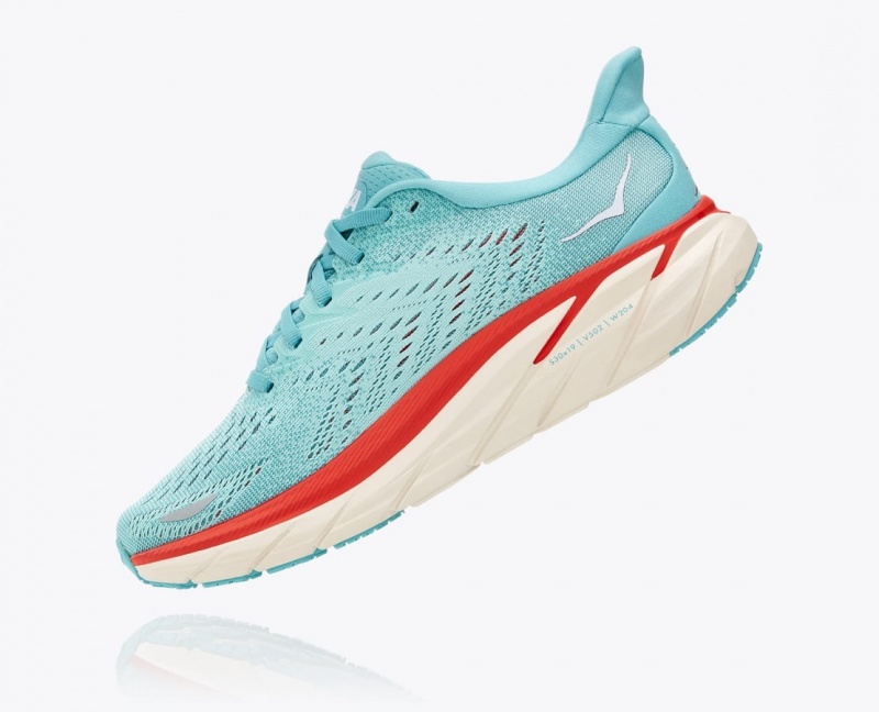 HOKA Clifton 8 Women's Running Shoes Turquoise | 152940OJM