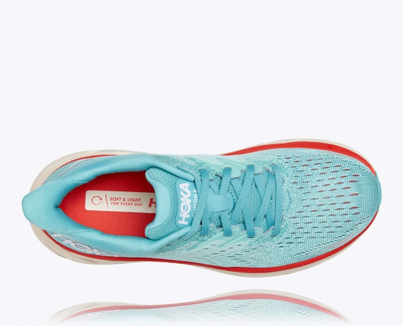 HOKA Clifton 8 Women's Running Shoes Turquoise | 152940OJM