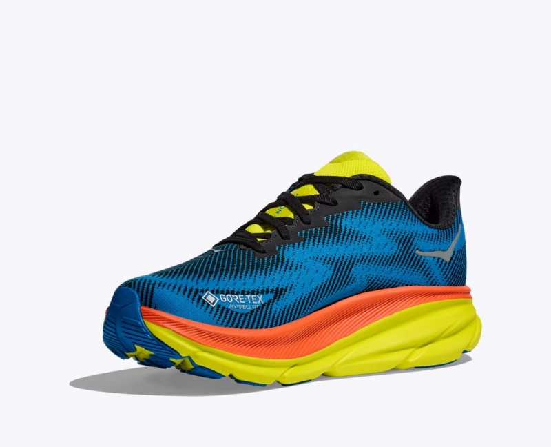 HOKA Clifton 9 GTX Women's Running Shoes Blue / Black | 327941ZFW