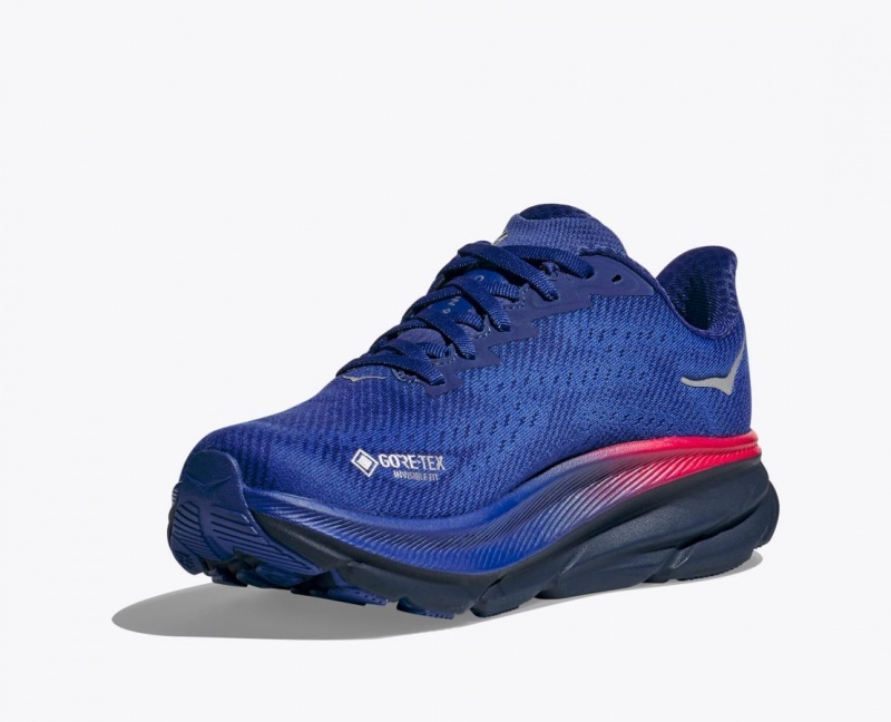 HOKA Clifton 9 GTX Women's Running Shoes Blue | 834671QXG