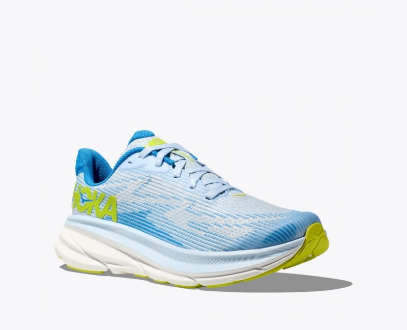 HOKA Clifton 9 Kids' Running Shoes Blue / White | 359016SIE