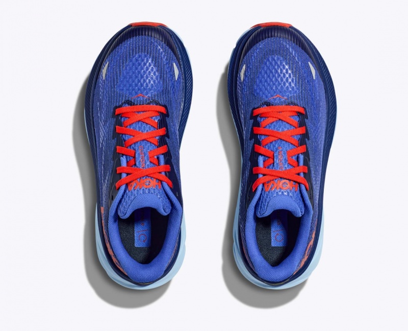 HOKA Clifton 9 Kids' Running Shoes Dark Blue / Red | 362590HIQ