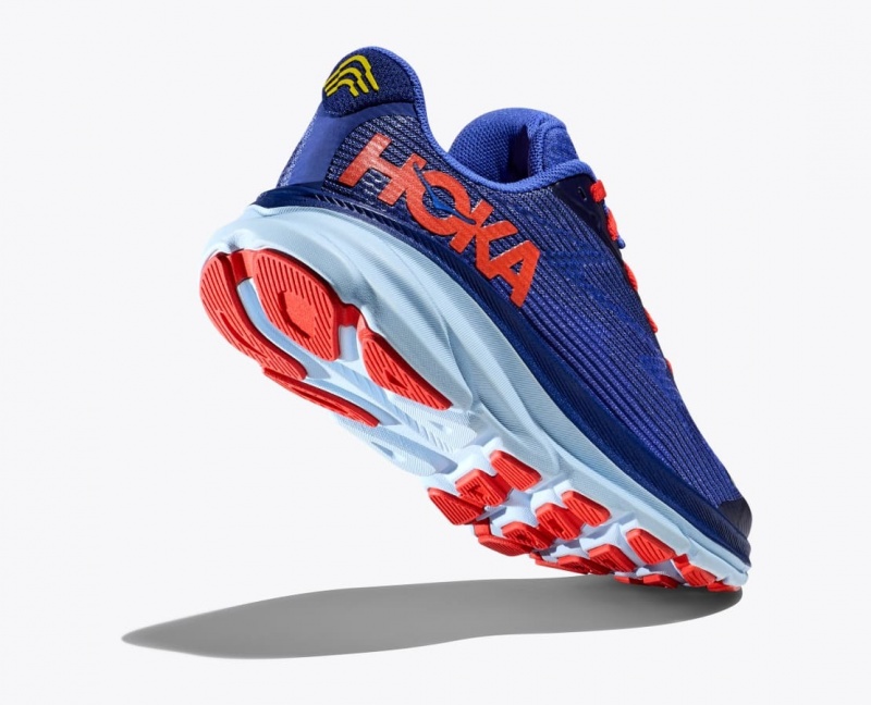 HOKA Clifton 9 Kids' Running Shoes Dark Blue / Red | 362590HIQ