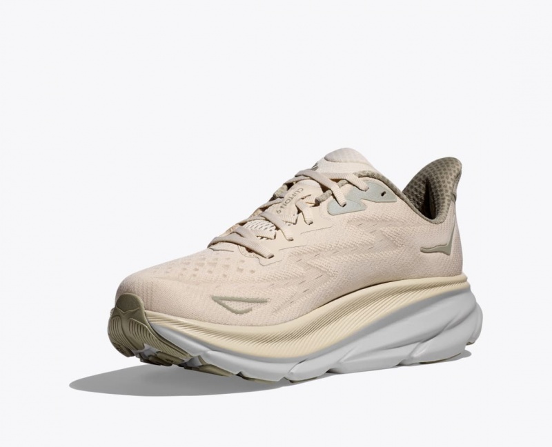 HOKA Clifton 9 Men's Running Shoes Light Beige | 596832SPW