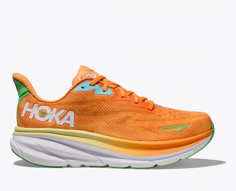 HOKA Clifton 9 Men\'s Running Shoes Orange | 586130URZ