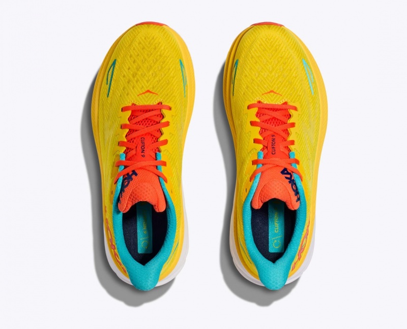 HOKA Clifton 9 Men's Running Shoes Yellow | 804639EWZ