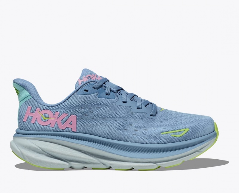 HOKA Clifton 9 Women\'s Running Shoes Light Blue | 846291KWM