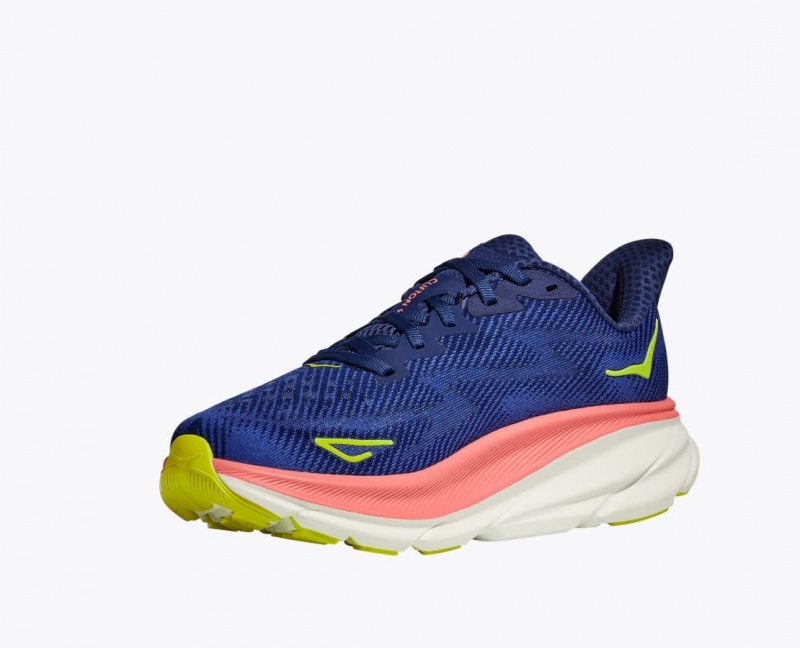 HOKA Clifton 9 Women's Running Shoes Navy / Coral | 687204KLD