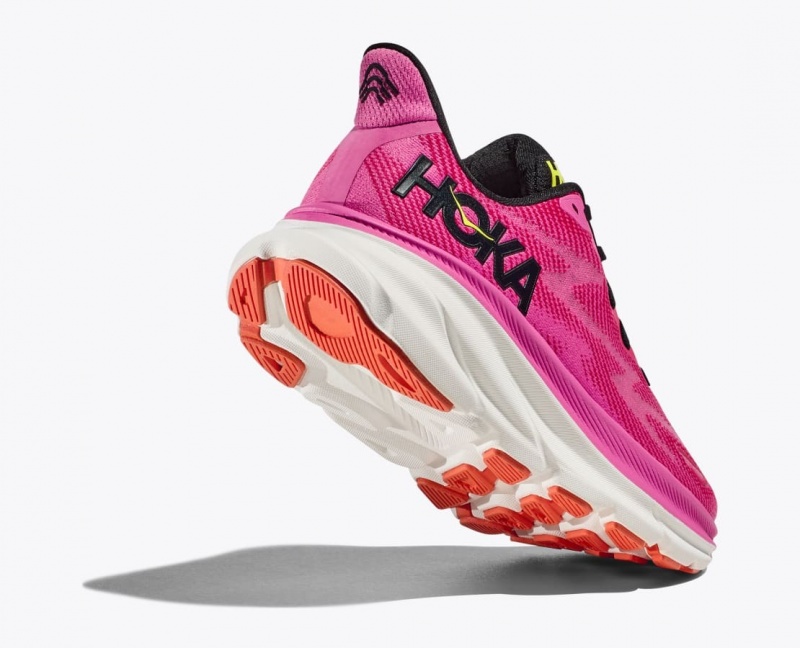 HOKA Clifton 9 Women's Running Shoes Pink / Black | 903247XNH