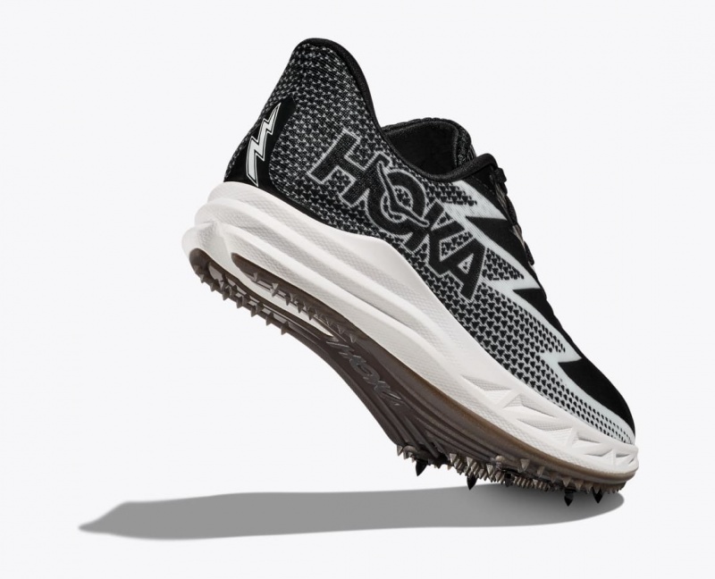 HOKA Crescendo MD Men's Track Spikes Black / White | 508932LPG