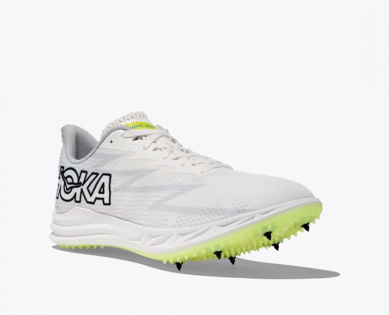 HOKA Crescendo MD Men's Track Spikes White | 382657NXG