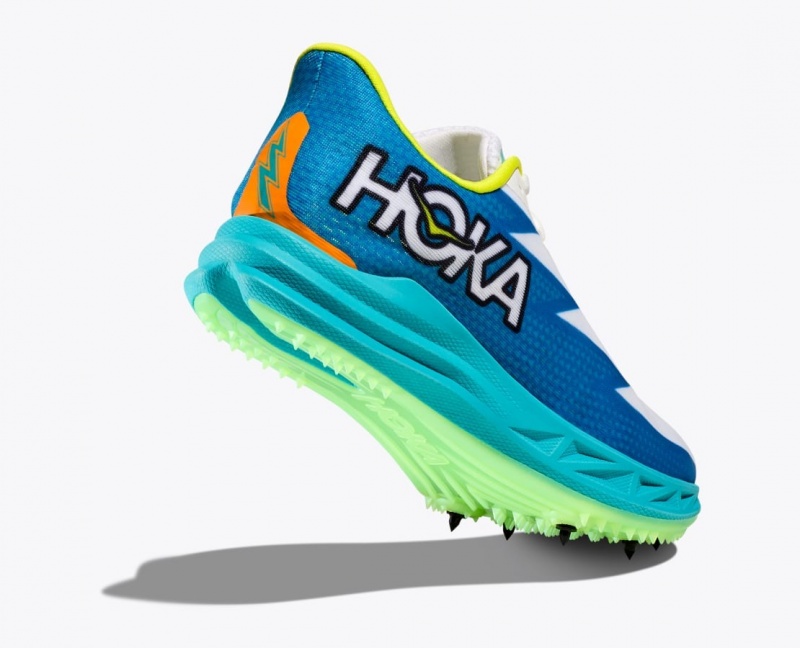 HOKA Crescendo MD Men's Track Spikes White / Blue | 307926KIJ