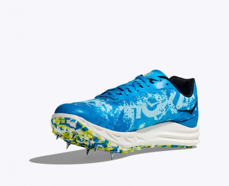 HOKA Crescendo XC Men's Track Spikes Blue / Green | 817039JWS