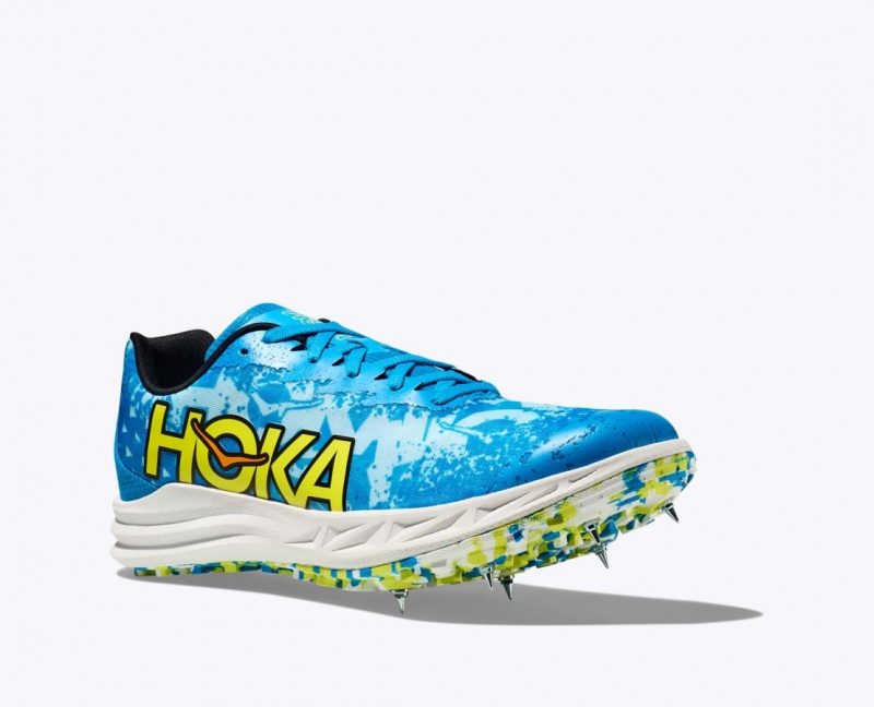 HOKA Crescendo XC Men's Track Spikes Blue / Green | 817039JWS